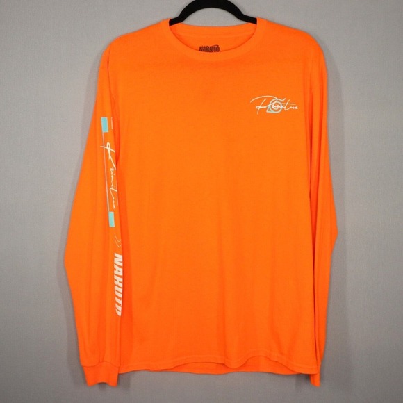 Primitive x Naruto T-Shirt Mens Size Medium Orange Combat Long Sleeve Crewneck - Picture 1 of 6